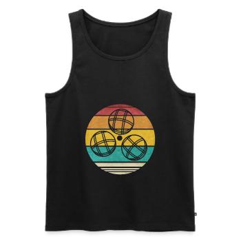 Vintage Boccia Kugel Retro Design 80s Boule Spiel - Männer Premium Bio Tank Top - Schwarz - Vorne - AI Model Male 178 light (178cm)