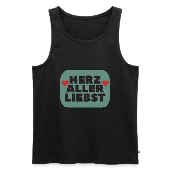 Herz aller liebst Lieblingsmensch Geschenkidee - Männer Premium Bio Tank Top - Schwarz - Vorne - AI Model Male 178 light (178cm)