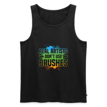 Acrylgießen - Männer Premium Bio Tank Top - Schwarz - Vorne - Michal (187cm)