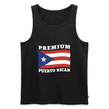 Puerto Rico Flagge | Puerto Ricaner Geschenkideen - Männer Premium Bio Tank Top - Schwarz - Vorne - Michal (187cm)