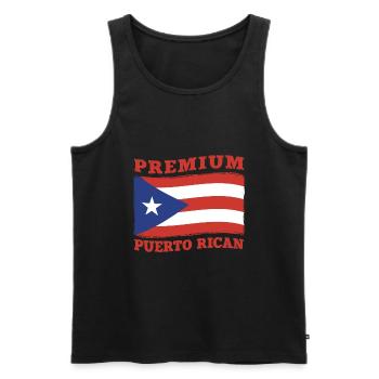 Puerto Rico Flagge | Puerto Ricaner Geschenkideen - Männer Premium Bio Tank Top - Schwarz - Vorne - Michal (187cm)
