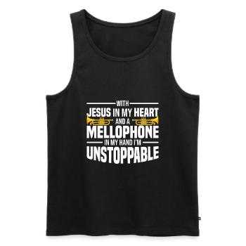 Mellophon Spieler | Musik Marschmusik Geschenkidee - Männer Premium Bio Tank Top - Schwarz - Vorne - Michal (187cm)