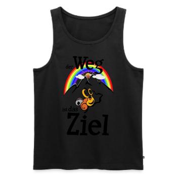Der Weg ist das Ziel Wander Schnecke - Männer Premium Bio Tank Top - Schwarz - Vorne - AI Model Male 178 light (178cm)