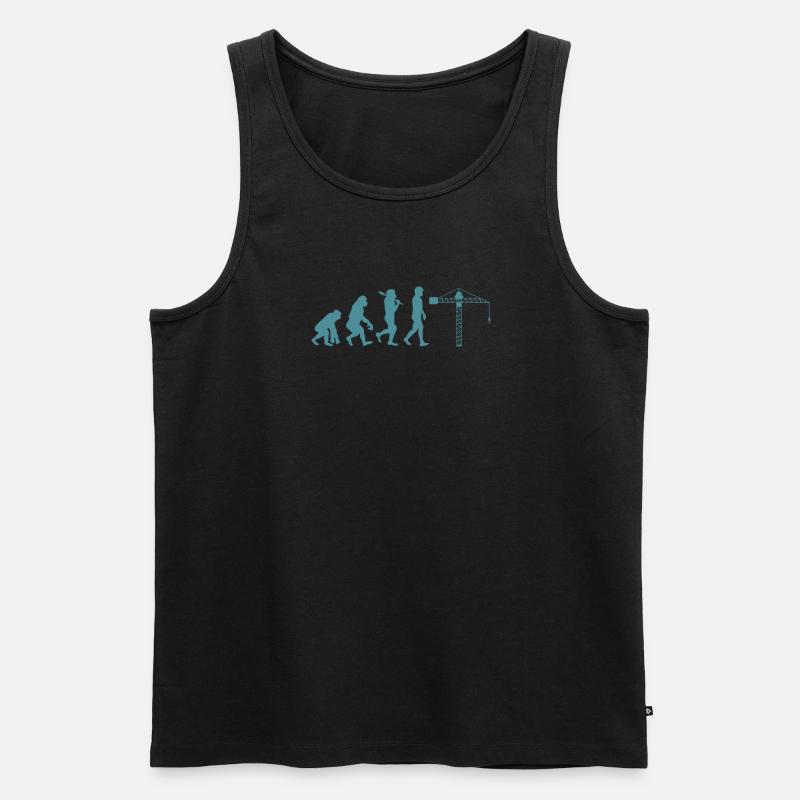 Kranführer Evolution - Männer Premium Bio Tank Top - Schwarz