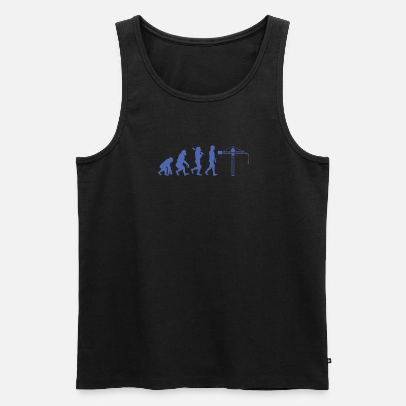 Kranführer Evolution - Männer Premium Bio Tank Top - Schwarz