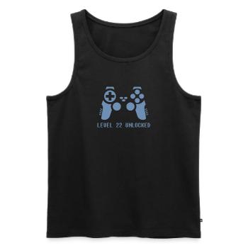 22ème anniversaire Gamer Gaming 22 ans - Débardeur bio Premium Homme - noir - Devant - Michal (187cm)