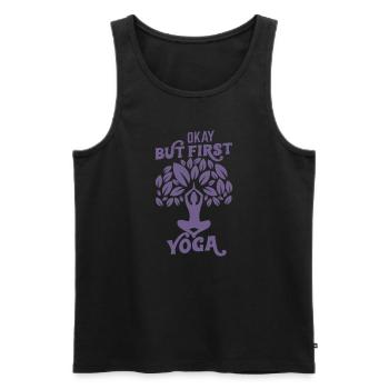 Yes, but yoga first - Men's Premium Organic Tank Top - black - Front - Michal (187cm)