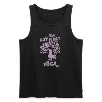 Yes, but yoga first - Men's Premium Organic Tank Top - black - Front - Michal (187cm)