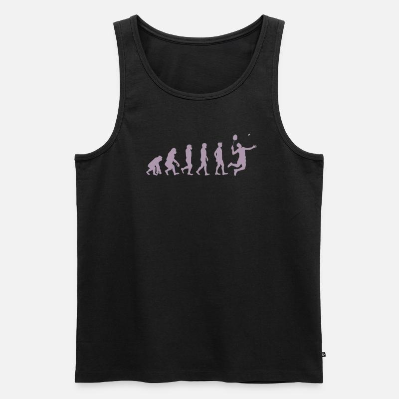 Badminton Evolution Geschenk - Männer Premium Bio Tank Top - Schwarz