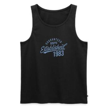 Guaranteed Established in 1983 Birthday - Men's Premium Organic Tank Top - black - Front - AI Model Male 178 light (178cm)