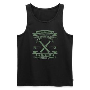 Zimmermann Unmögliches wird sofort erledigt - Männer Premium Bio Tank Top - Schwarz - Vorne - AI Model Male 178 light (178cm)