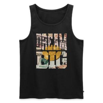DREAM BIG - Men's Premium Organic Tank Top - black - Front - AI Model Male 178 light (178cm)