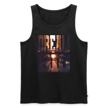 DREAM BIG - Männer Premium Bio Tank Top - Schwarz - Vorne - AI Model Male 178 light (178cm)