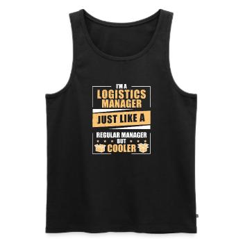 Drôle d’humour de responsable logistique Un logisticien - Débardeur bio Premium Homme - noir - Devant - Michal (187cm)