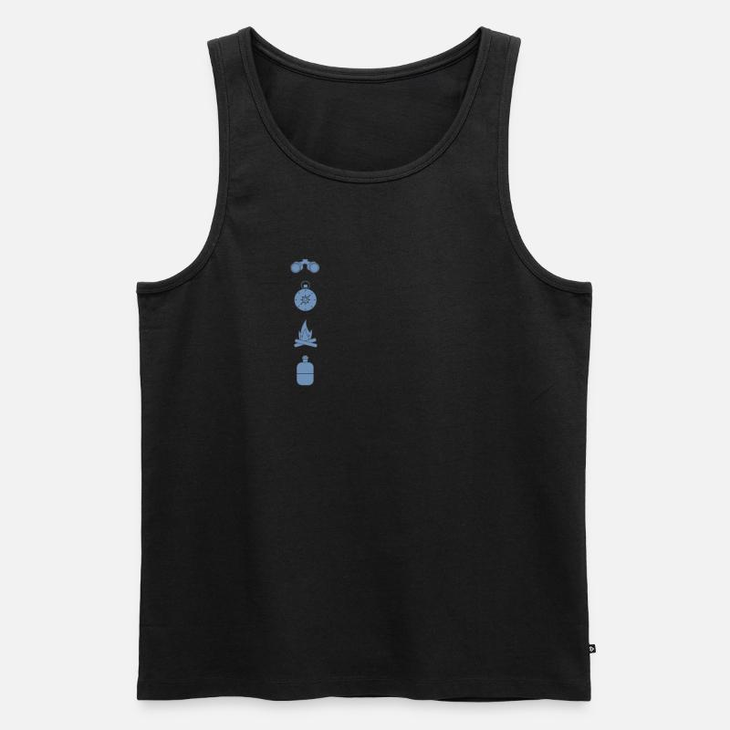camping zelten lagerfeuer - Männer Premium Bio Tank Top - Schwarz