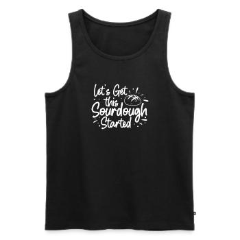 Drôle Laissons ce levain pour un - Débardeur bio Premium Homme - noir - Devant - Michal (187cm)