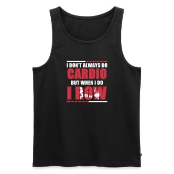 Rowing machine Don't Always Do Cardio Funny - Men's Premium Organic Tank Top - black - Front - Michal (187cm)