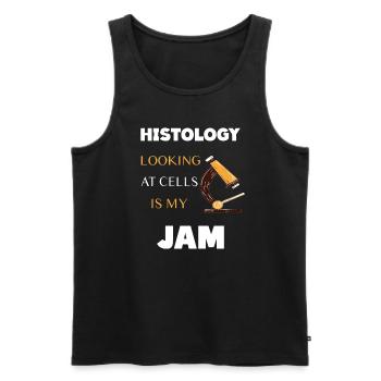 HISTOLOGY LOOKING AT CELLS IS MY JAM - Männer Premium Bio Tank Top - Schwarz - Vorne - Michal (187cm)