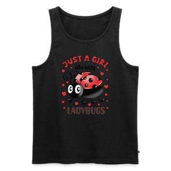 JUST A GIRL WHO LOVES LADYBUGS - Men's Premium Organic Tank Top - black - Front - AI Model Male 178 light (178cm)