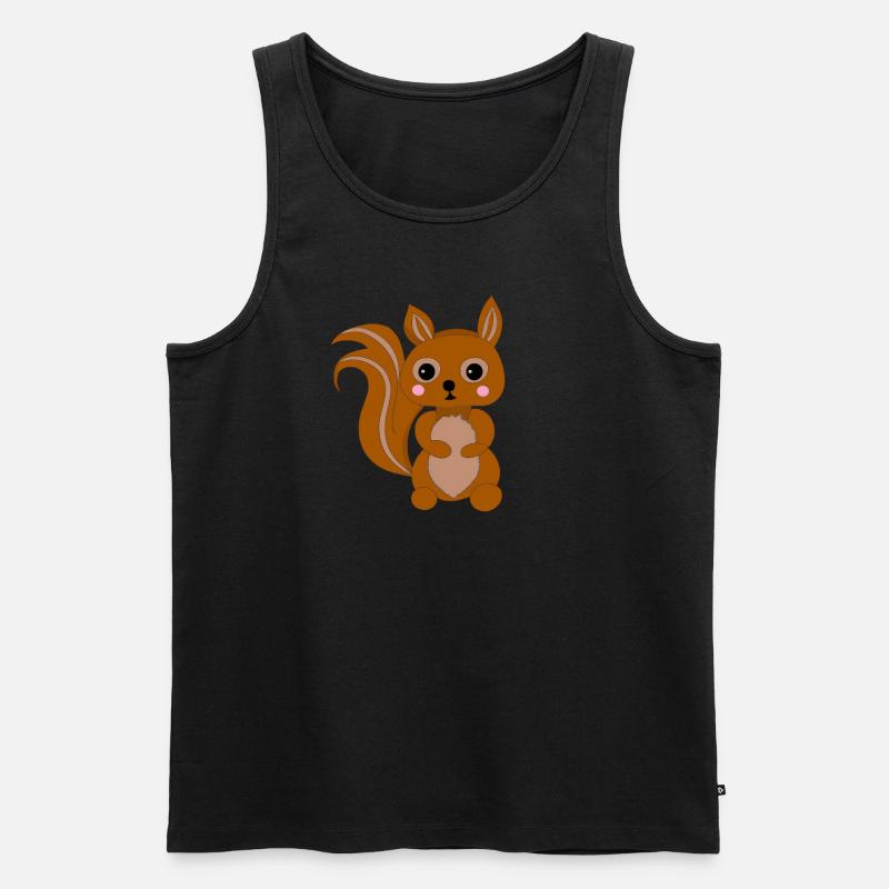 Süßes Kawaii Eichhörnchen - Männer Premium Bio Tank Top - Schwarz