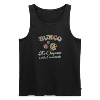 Retro Vintage Bunco The Original Bunco Player - Men's Premium Organic Tank Top - black - Front - AI Model Male 178 light (178cm)