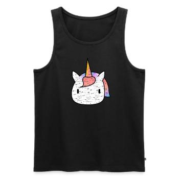 Unicorn Unicorn Head Rainbow Minimalist - Men's Premium Organic Tank Top - black - Front - AI Model Male 178 light (178cm)
