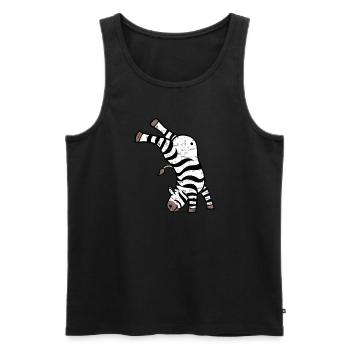 Kawaii Zebra Handstand Design - Männer Premium Bio Tank Top - Schwarz - Vorne - Michal (187cm)