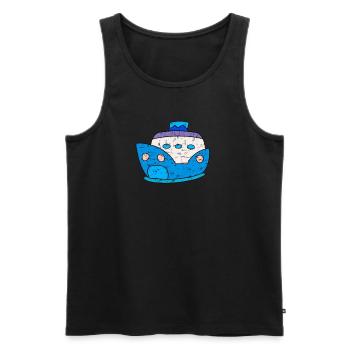 Süßes Kawaii Kreuzfahrtschiff Kreuzfahrt - Männer Premium Bio Tank Top - Schwarz - Vorne - AI Model Male 178 light (178cm)