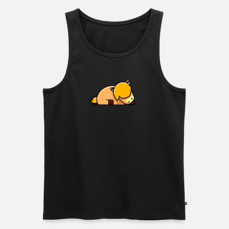 Süßes Pony Pferd Schläft - Männer Premium Bio Tank Top - Schwarz