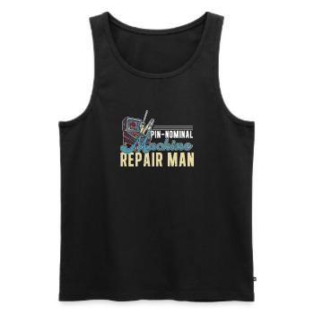 Flipper Repair Man Lustiger Flipper im Retro-Stil - Männer Premium Bio Tank Top - Schwarz - Vorne - Michal (187cm)
