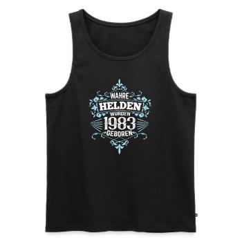 Wahre Helden wurden 1983 geboren - Männer Premium Bio Tank Top - Schwarz - Vorne - Michal (187cm)