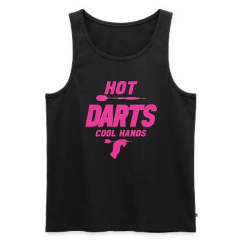 HOT DARTS COOL HANDS - Männer Premium Bio Tank Top - Schwarz - Vorne - Michal (187cm)