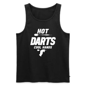 HOT DARTS COOL HANDS - Männer Premium Bio Tank Top - Schwarz - Vorne - Michal (187cm)