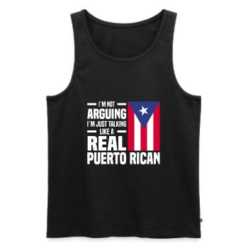 Puerto Rico Flagge | Puerto Ricaner Geschenkideen - Männer Premium Bio Tank Top - Schwarz - Vorne - Michal (187cm)