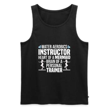 Water Aerobics - Männer Premium Bio Tank Top - Schwarz - Vorne - Michal (187cm)