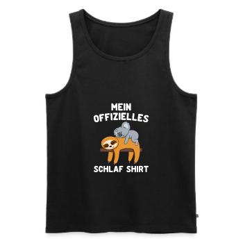 Mein Offizielles Schlaf Shirt Faultier Koala Relax - Männer Premium Bio Tank Top - Schwarz - Vorne - AI Model Male 178 light (178cm)