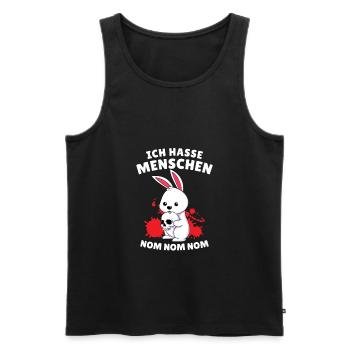 Ich Hasse Menschen Halloween Hase Häschen Hasen - Männer Premium Bio Tank Top - Schwarz - Vorne - Michal (187cm)