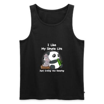 Koala Panda Essen Schlafen Relax Chillen Geschenk - Männer Premium Bio Tank Top - Schwarz - Vorne - AI Model Male 178 light (178cm)