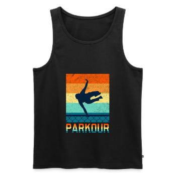 Parkour Freerunner Parkour Runner Hunternissläufer - Men's Premium Organic Tank Top - black - Front - Michal (187cm)