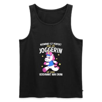Ausdauer Training Sportler Laufen Joggen - Männer Premium Bio Tank Top - Schwarz - Vorne - Michal (187cm)