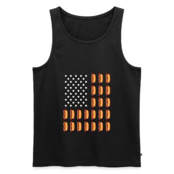 American Hot Dog Flag Fast Food Hot Dog - Débardeur bio Premium Homme - noir - Devant - Michal (187cm)