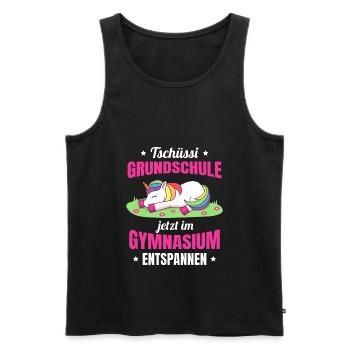 Grundschulabschluss Gymnasium Einschulung 5 Klasse - Männer Premium Bio Tank Top - Schwarz - Vorne - Michal (187cm)