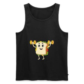 Fitnessstudio Muskeltraining Fitness Sandwich - Männer Premium Bio Tank Top - Schwarz - Vorne - AI Model Male 178 light (178cm)