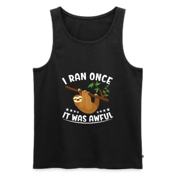 Sarkastischer Läufer Spruch Laufen Lustig - Männer Premium Bio Tank Top - Schwarz - Vorne - AI Model Male 178 light (178cm)