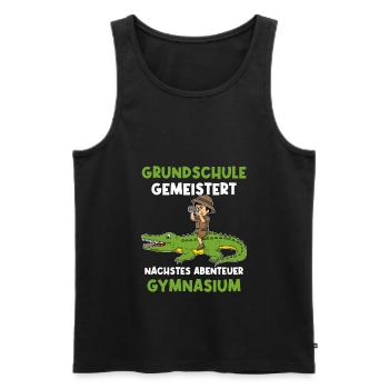 Grundschulabschluss Gymnasium Einschulung 5 Klasse - Männer Premium Bio Tank Top - Schwarz - Vorne - Michal (187cm)