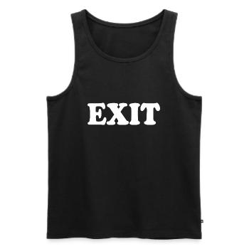 Exit - Men's Premium Organic Tank Top - black - Front - AI Model Male 178 light (178cm)