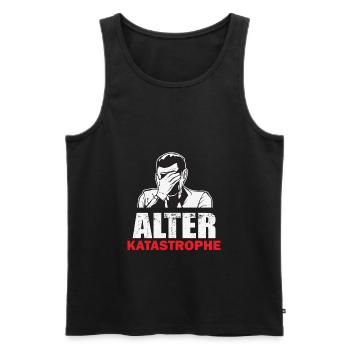 Alter Katastrophe Retro Fremdschämen - Männer Premium Bio Tank Top - Schwarz - Vorne - AI Model Male 178 light (178cm)