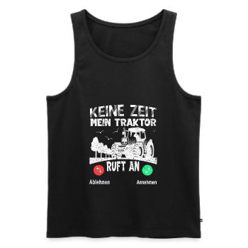 Traktor fahren Landwirtschaft Landwirt Bauer - Männer Premium Bio Tank Top - Schwarz - Vorne - Michal (187cm)