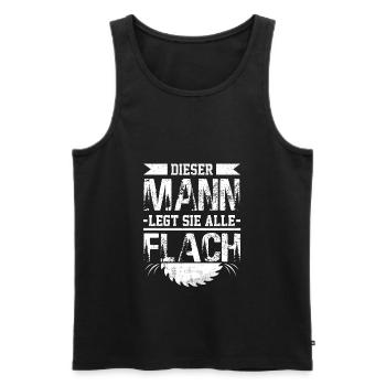 Holzfäller Baum fällen Waldarbeiter Holz machen - Männer Premium Bio Tank Top - Schwarz - Vorne - Michal (187cm)