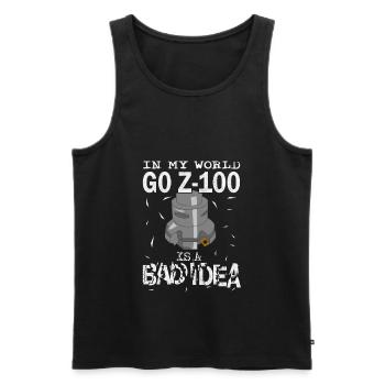 Bad Idea CNC milling machine occupation cutting machine operator - Men's Premium Organic Tank Top - black - Front - AI Model Male 178 light (178cm)